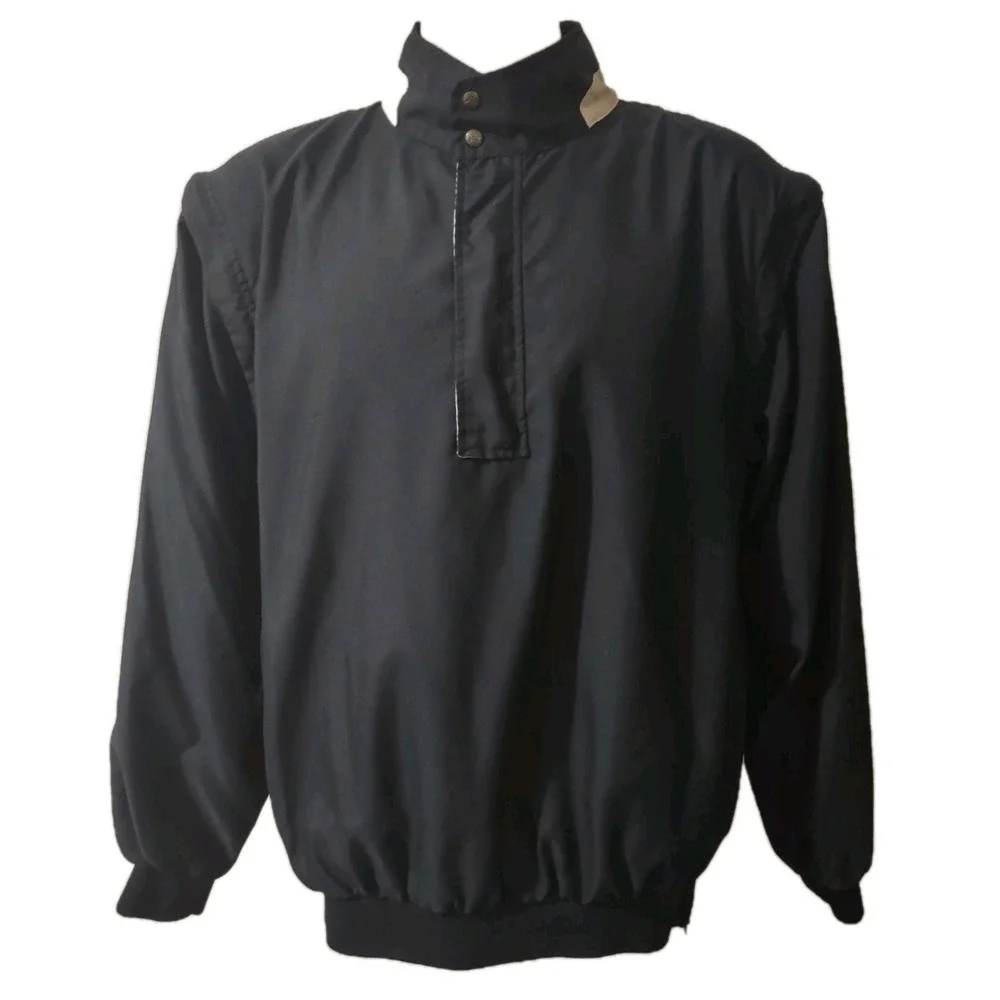 Ahead Authentics Pullover Jacket Men's Size L Golf Zip Off Sleeves 1/4 Zip Black